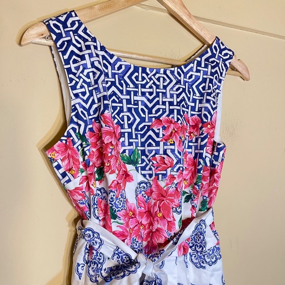 Talbots Blue and White Floral Dress - Picture 3 of 11